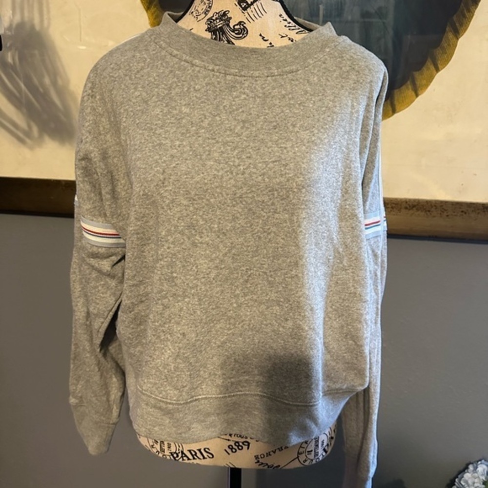 J crew large oversized cropped embellished sweatshirt.